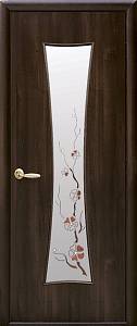 Дверне полотно Новий стиль Часы орех (600*2000) финиш бумага стекло с рис. Р1