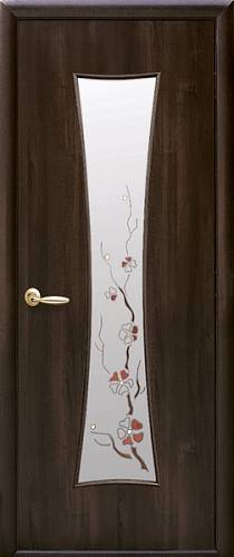 Дверне полотно Новий стиль Часы орех (600*2000) финиш бумага стекло с рис. Р1