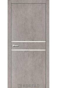 Двери Korfad ALP-03 Лайт бетон 0,80х2 торец алюминий