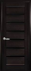 Дверне полотно Новий стиль Линнея венге new (400*2000) ПВХ De Luxe стекло BLK