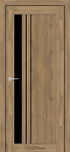 Дверне полотно BELLANO 800 х 2000, Дуб Крафт, Чорне скло