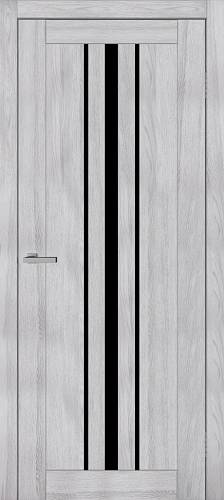 Дверь  Doors Smart С050 Ясень Сизый (800*2000) ПВХ, черное стекло