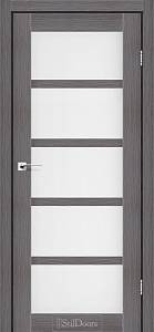 Дверне полотно Hamlet StilDoors Iталійський Горіх (800*2000) ПВХ, стекло сатин