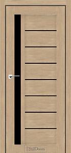 Дверне полотно LONDON StilDoors Дуб Монако (900*2000) ПВХ, стекло черное