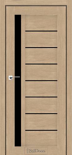 Дверне полотно LONDON StilDoors Дуб Монако (900*2000) ПВХ, стекло черное