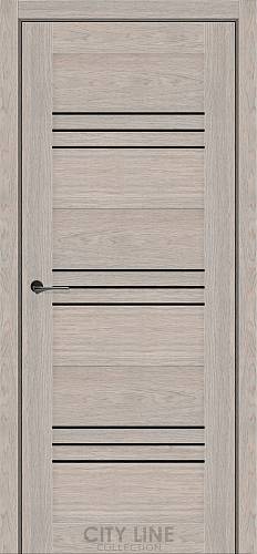 Дверне полотно SANTO City Line (600 х 2000, Астана Розвуд, Чорне скло)