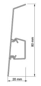 Плінтус Salag (NG80) №19 дуб старый (80*20*2500мм) матовый (18шт/уп)