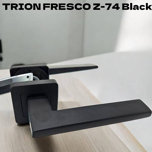Ручка Trion на квадратной розете Fresco NEW 74 ЦАМ Black