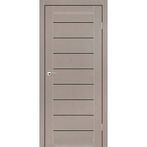 Дверь межкомнатная Darumi Leona Серый краст (800*2000) стекло черное