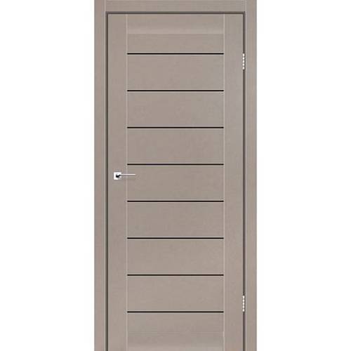 Дверь межкомнатная Darumi Leona Серый краст (800*2000) стекло черное