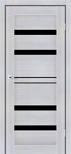 Дверне полотно CUBA StilDoors Серый мат РР (800*2000) ПВХ, скло черное