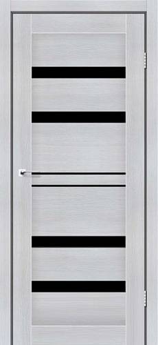 Дверне полотно CUBA StilDoors Серый мат РР (800*2000) ПВХ, скло черное