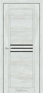 Дверне полотно RAVELLO 800 х 2000, Дуб Платина, Чорне скло