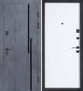 Двері Вхідні Булат В-81 (квадро) мод.567/Гладка Оксид чорний/Біла шагрень (Кале) 850мм лівіСДн