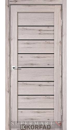 Двері Korfad Delux Piano PND-01 Nordic Oak 0.80x2 чорне скло