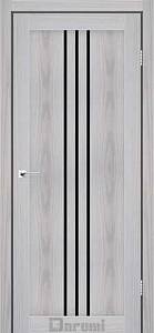 Дверь межкомнатная Darumi Christi Сіра модрина (800*2000) стекло черное