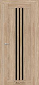 Дверне полотно ARMANO 700 х 2000, Бетон Тефра, Чорне скло