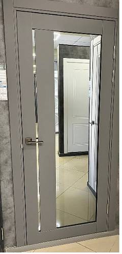 Двері Terminus Elit-Soft123 PP онікс (800*2000) дзеркало графіт