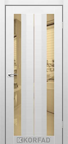 Двери Korfad Aliano AL-01 Super Pet серая 800*2000 зеркало бронза двухстороннее