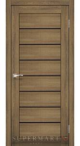 Двери Korfad Delux Piano PND-01 Дуб браш 0,80х2 стекло черное