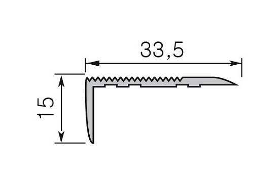 435-03 Поріг Оміс (40 * 20мм) кутовий золото (1800мм)