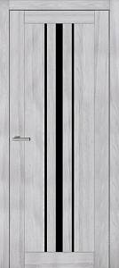 Дверь  Doors Smart С050 Ясень Сизый (800*2000) ПВХ, черное стекло