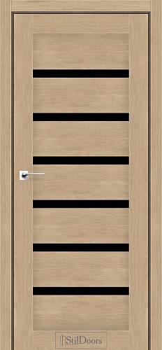 Дверне полотно FLORIDA StilDoors Дуб Монако (600*2000) ПВХ, стекло черное