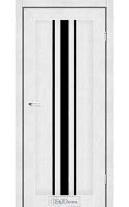 Дверне полотно ARIZONA StilDoors Белый кристал (800*2000) ПВХ, скло черное