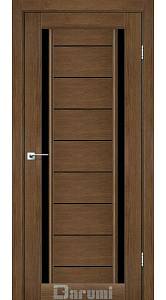 Дверне полотно Darumi  MADRID 800 х 2000, Горіх роял, Чорне скло