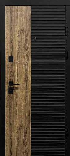 Двери Входные Магда тип 2 модель MG 634 Дуб темн. орион/супермат белый  860 черн.фурн (квартира)