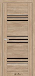 Дверне полотно BELLAVISTA 800 х 2000, Бетон Антрацит, Чорне скло