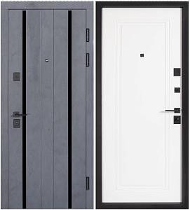 Двері Вхідні Булат К-8 (квадро) мод.575/263 Бетон Антрацит/Білий матовий гладкий (Кале) 850 мм ліві СДн