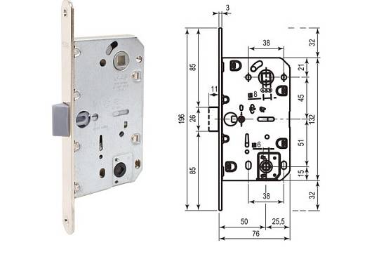 Механизм AGB Mediana Polariss WC 96мм (магнит) никель (1)