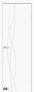 Дверь Impress 04 бел. мат (PU)800*2000*40мм +з/ц магнит RB белый*с адаптером на WC