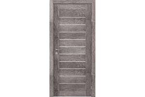 Дверь Lux-2 экошпон небраска( 800х2000х 38) полустекло сатин