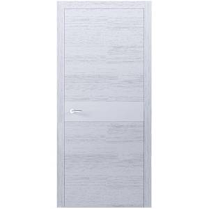 Дверь Родос Berta G шпон дуб белый (800*2000) стекло белый глянец
