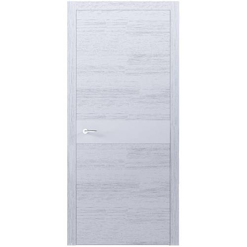 Двері Родос Berta G шпон дуб білий (800 * 2000) скло білий глянець