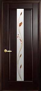 Дверне полотно Новий стиль левая Премьера венге new (700*2000) ПВХ De Luxe стекло с рис. Р1