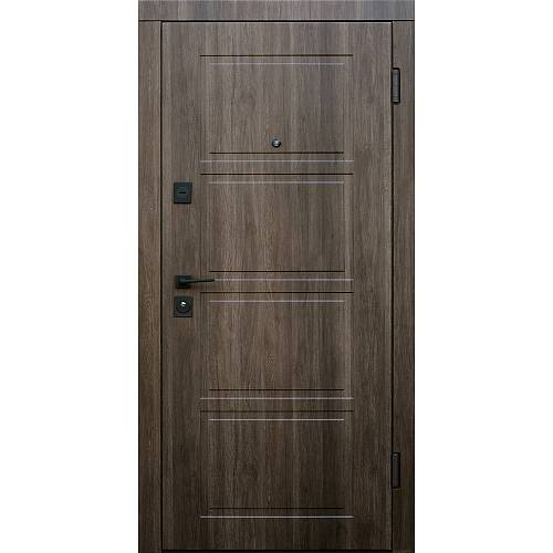 Двері вхідні Форт Нокс Оптима Квадро Дуб табак/Венге палермо 950 х 2030 права квартира