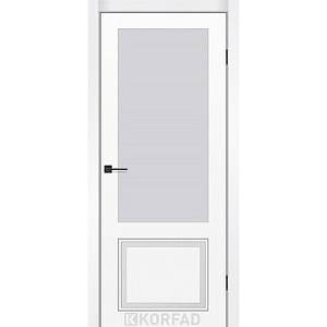 Дверне полотно Korfad Ex.  LORETTO GLASS 800 х 2000, Біла емаль, Скло сатин