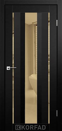 Двери Korfad Aliano AL-02 Super Pet черный 800*2000  зеркало бронза двухстороннее