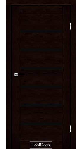 Дверне полотно FLORIDA StilDoors Венге премиум (800*2000) ПВХ, стекло черное