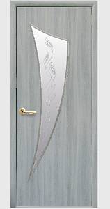 Дверне полотно Новий стиль Парус ясень патина (700*2000) экошпон стекло с рис. Р3 СНЯТО