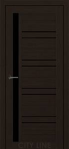 Дверне полотно  MILFORD City Line Express венге класик/дуб бостон скло чорне 800*2000