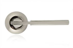 Ручка дверная Trion на круглой розете Avrora SN/CP (ЦАМ) мат никель/хром