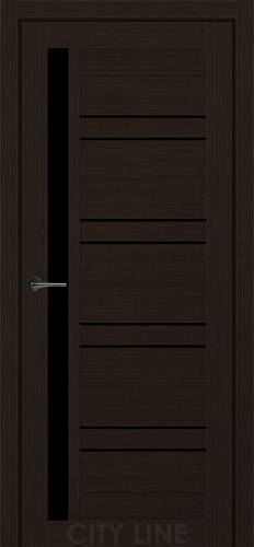 Дверне полотно  MILFORD City Line Express венге класик/дуб бостон скло чорне 800*2000