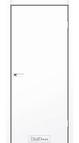 Дверне полотно LOFT Черный торец StilDoors Белое дерево (800*2000) ПВХ, глухое