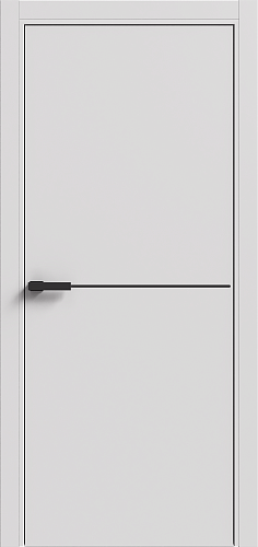 Дверь Терминус LIGHT ПК-03 (800*2000мм) Білий мат ПП  глуха, чорний торець, чорний молдінг