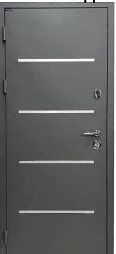 Двері вхідні Портала Стрит Термо Aluma 1 Metalic grey + Відень дуб шато 850*2040 ліва