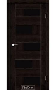 Дверне полотно NEPAL StilDoors Венге премиум (800*2000) ПВХ, стекло черное